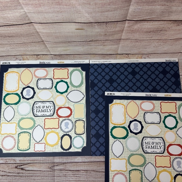 Bo Bunny "Family Is" 12x12 Scrapbook Paper - 22 Sheets with Bonus Brads - Picture 4 of 11